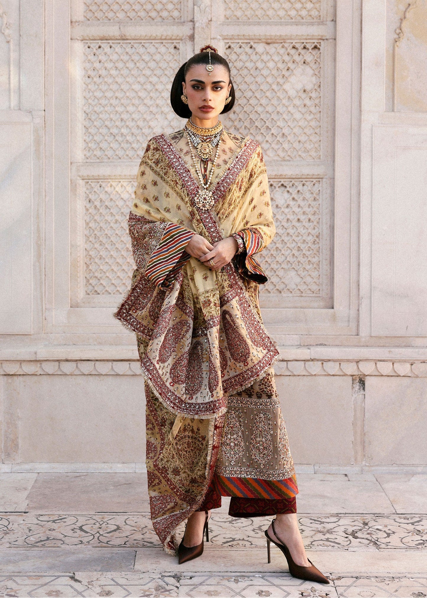 Hussain Rehar | Luxury Pret AW 25 | Marigale - Formal Dress - available at Maria Faisal in UK and USA.