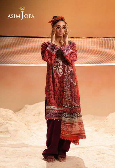 Asim Jofa | Summer Rhapsody | AJUBU-26 Printed Embroidered Lawn - Ladies Clothes - Maria Faisal