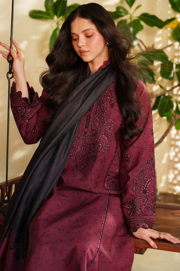 Farasha | Meline Premium Viscose 25 | Sable Bloom - Luxury Dress - available at Maria Faisal in UK and USA.