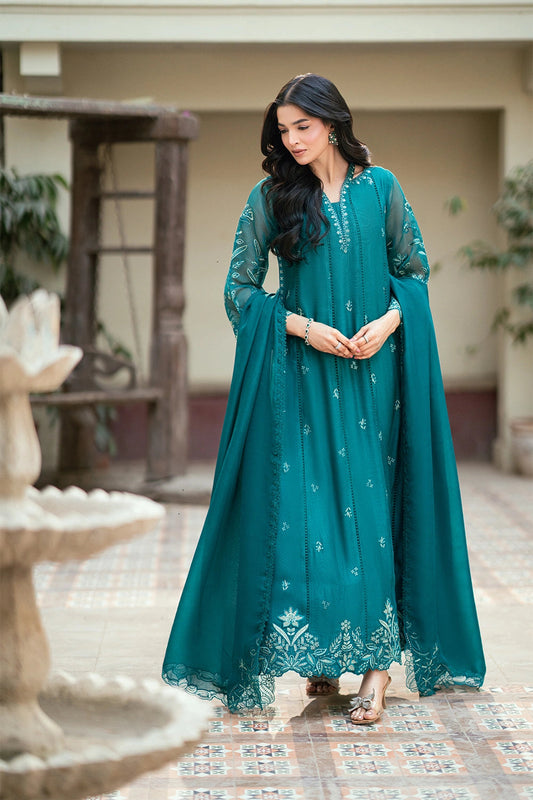 Azure | Vogue Formals | Emerald Empress - Formal Dress - available at Maria Faisal in UK and USA.