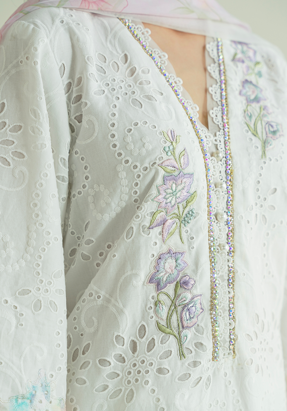 Zarqash | Whispers of Summer | FLORAL REVIERIE - Casual Dress - available at Maria Faisal in UK and USA.