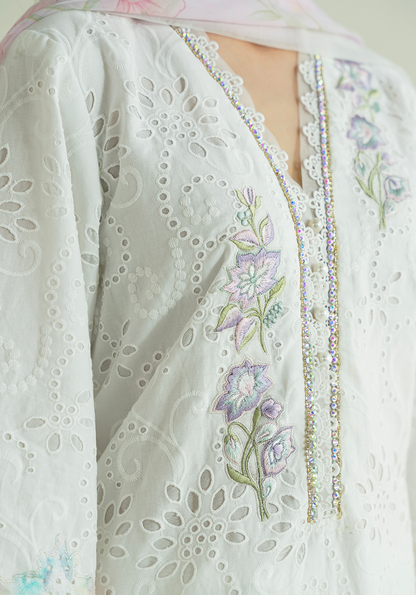 Zarqash | Whispers of Summer | FLORAL REVIERIE - Casual Dress - available at Maria Faisal in UK and USA.