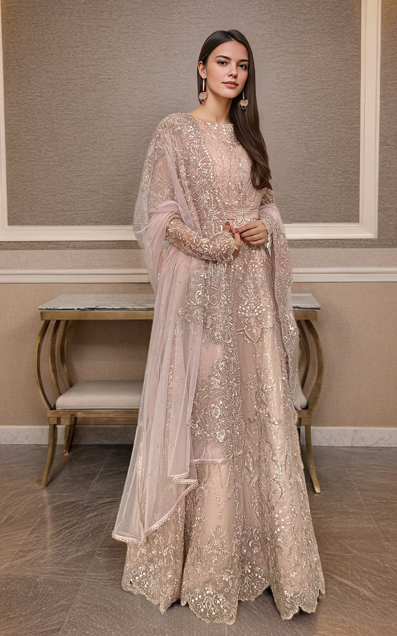 Threads and Motifs | Formal Dresses 25 | Net Embroidered Maxi - Ladies Clothes - Maria Faisal