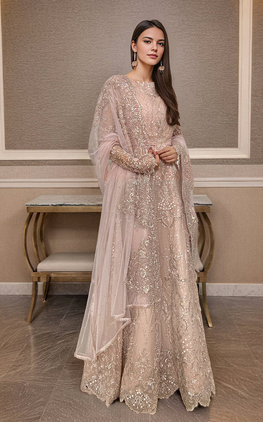 Threads and Motifs | Formal Dresses 25 | Net Embroidered Maxi - Ladies Clothes - Maria Faisal