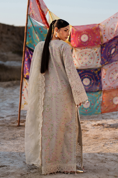 Emaan adeel | Sunlit Groove Luxury Lawn 26 | MEHVES - Luxury Dress - available at Maria Faisal in UK and USA.
