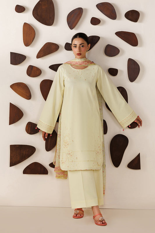 Farasha | Summer Melody 26 | Butter Glow - Casual Dress - available at Maria Faisal in UK and USA.
