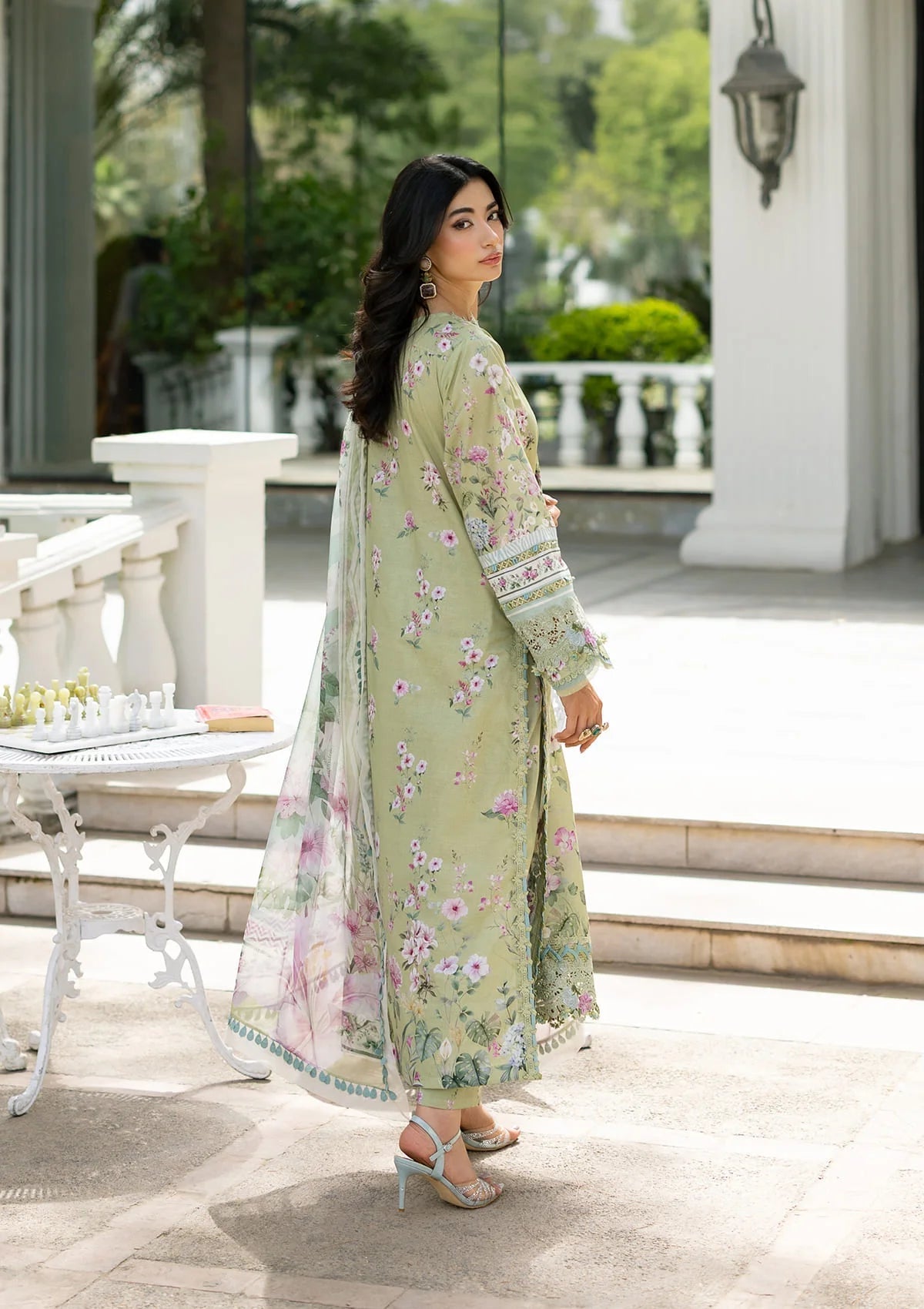 Elaf Premium | Signature Embroidered Lawn with Chiffon Collection 26 | ESG-6A JADE - Luxury Dress - available at Maria Faisal in UK and USA.