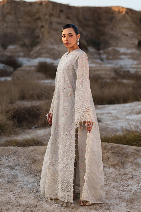Emaan adeel | Sunlit Groove Luxury Lawn 26 | MEHVES - Luxury Dress - available at Maria Faisal in UK and USA.