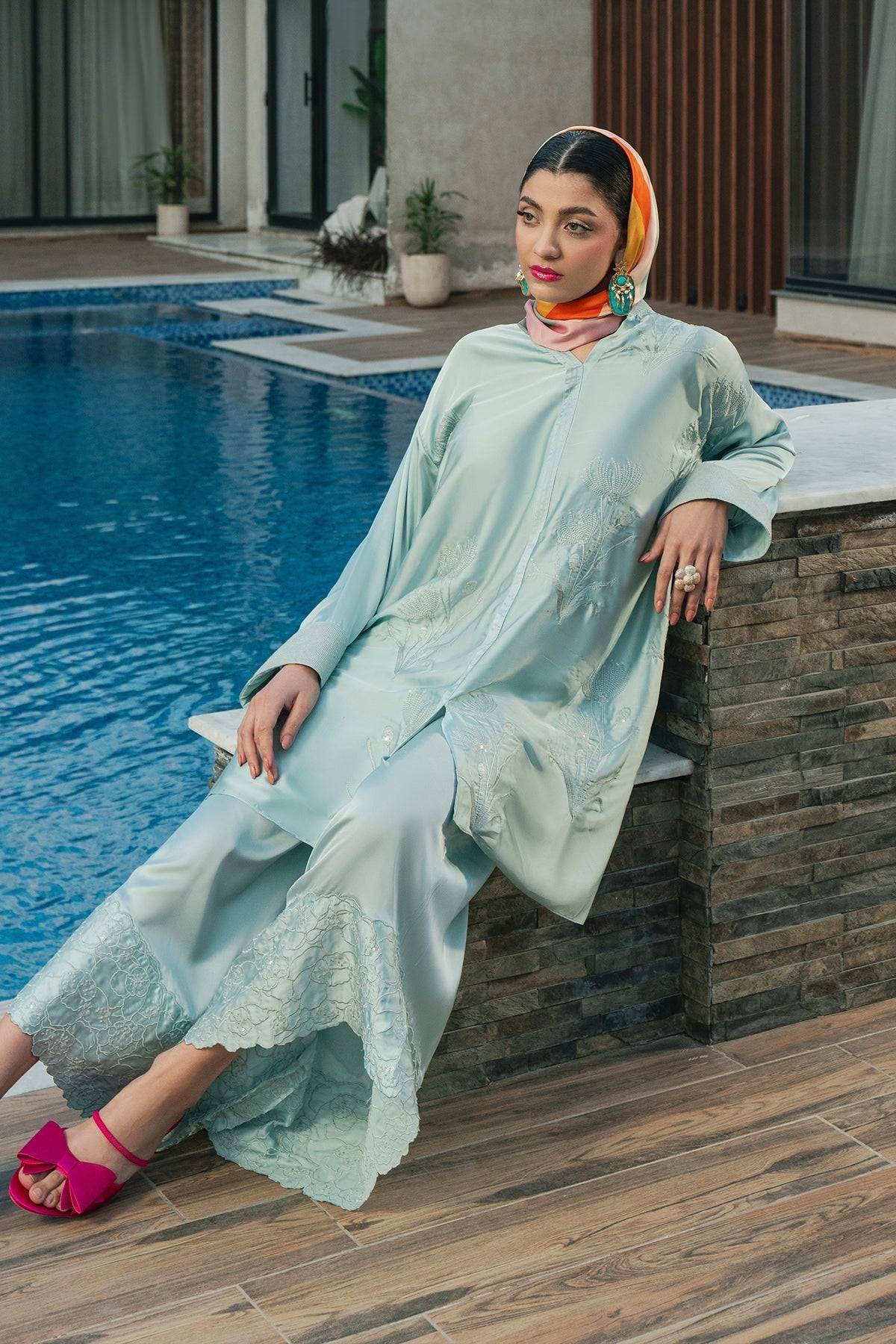 Fahad Hussayn | Lawn Banger | Aqua Babe by Maria Faisal - Registered Vendor of : Erum Khan - type : Ladies Clothes - 100% original wedding dresses