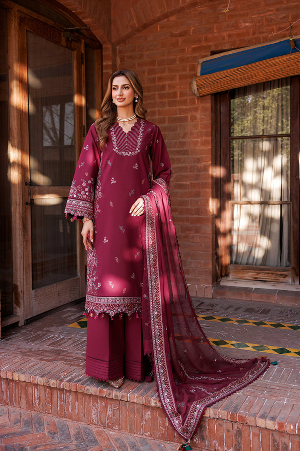 Farasha | Dastoor Embroidered Lawn SS24 | RUBY GLAM - Waniyas