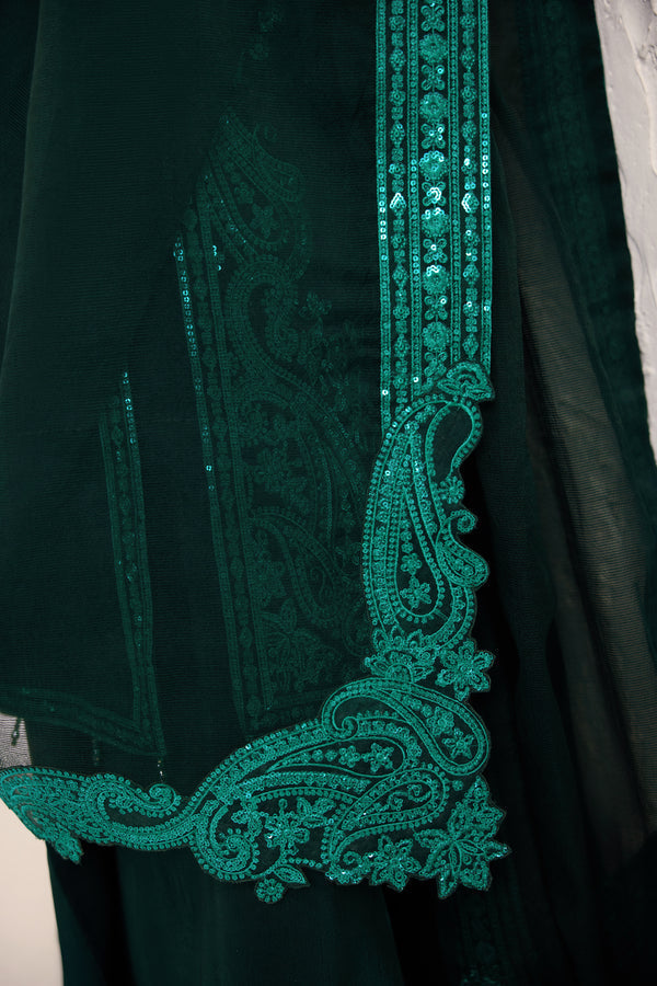 Farasha | Formals 26 | Emerald Luxe - Formal Dress - available at Maria Faisal in UK and USA.