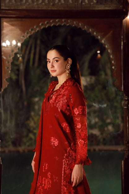 Maryam Hussain | Winter Shawl 25 | Riya - Formal Dress - available at Maria Faisal in UK and USA.
