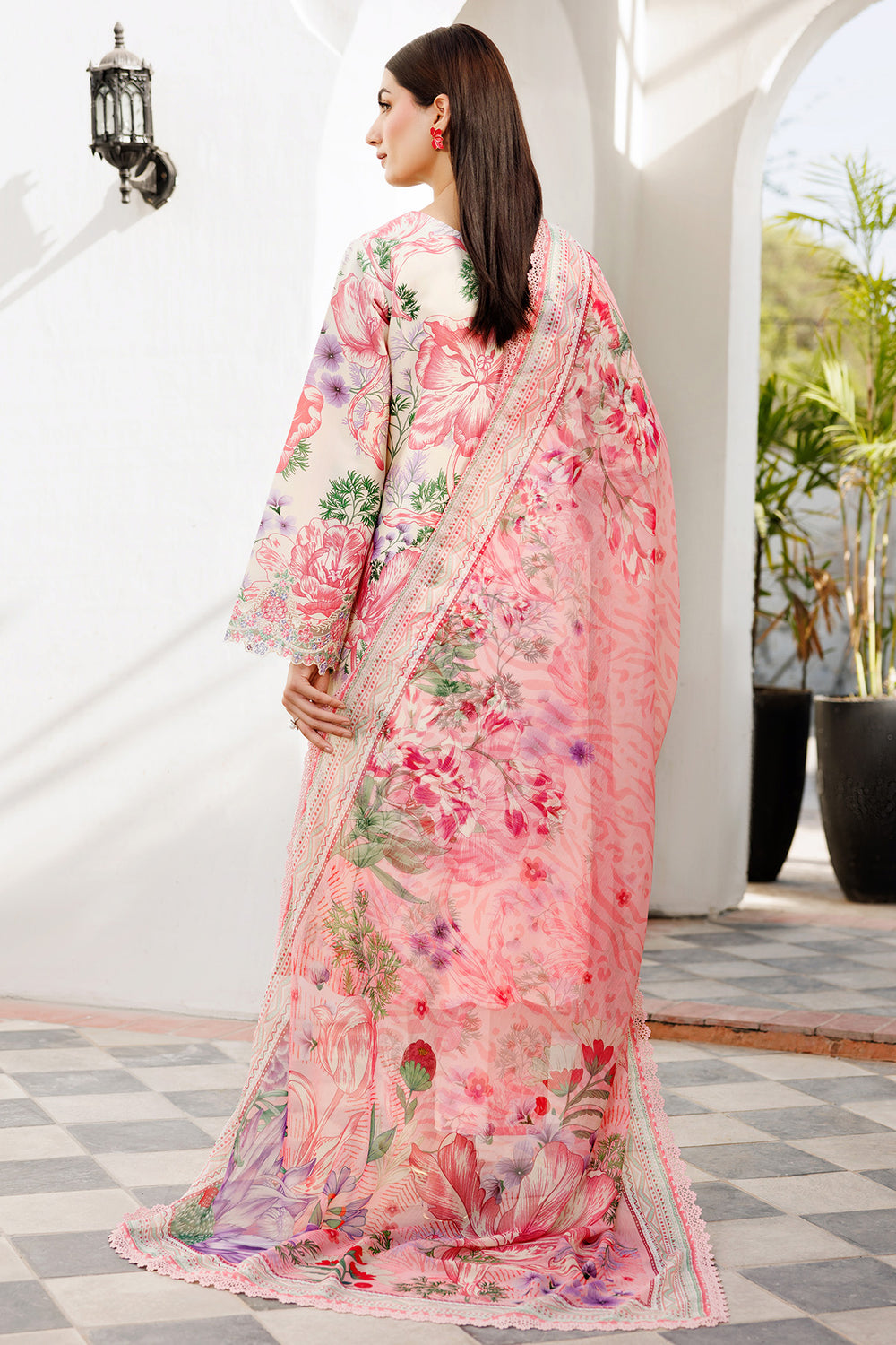 Farasha | Printed Essentials | Ivory Petal - Ladies Clothes - Maria Faisal