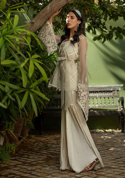 Layla Chatoor | Luxury Pret | Ivory Short Jacket - Luxury Dress - available at Maria Faisal in UK and USA.