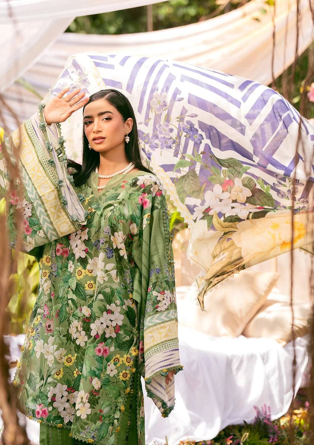 Elaf Premium | Prints 25 | EPS-1B GREEN EDEN by Maria Faisal - Registered Vendor of : Elaf Premium - type : Ladies Clothes - 100% original wedding dresses