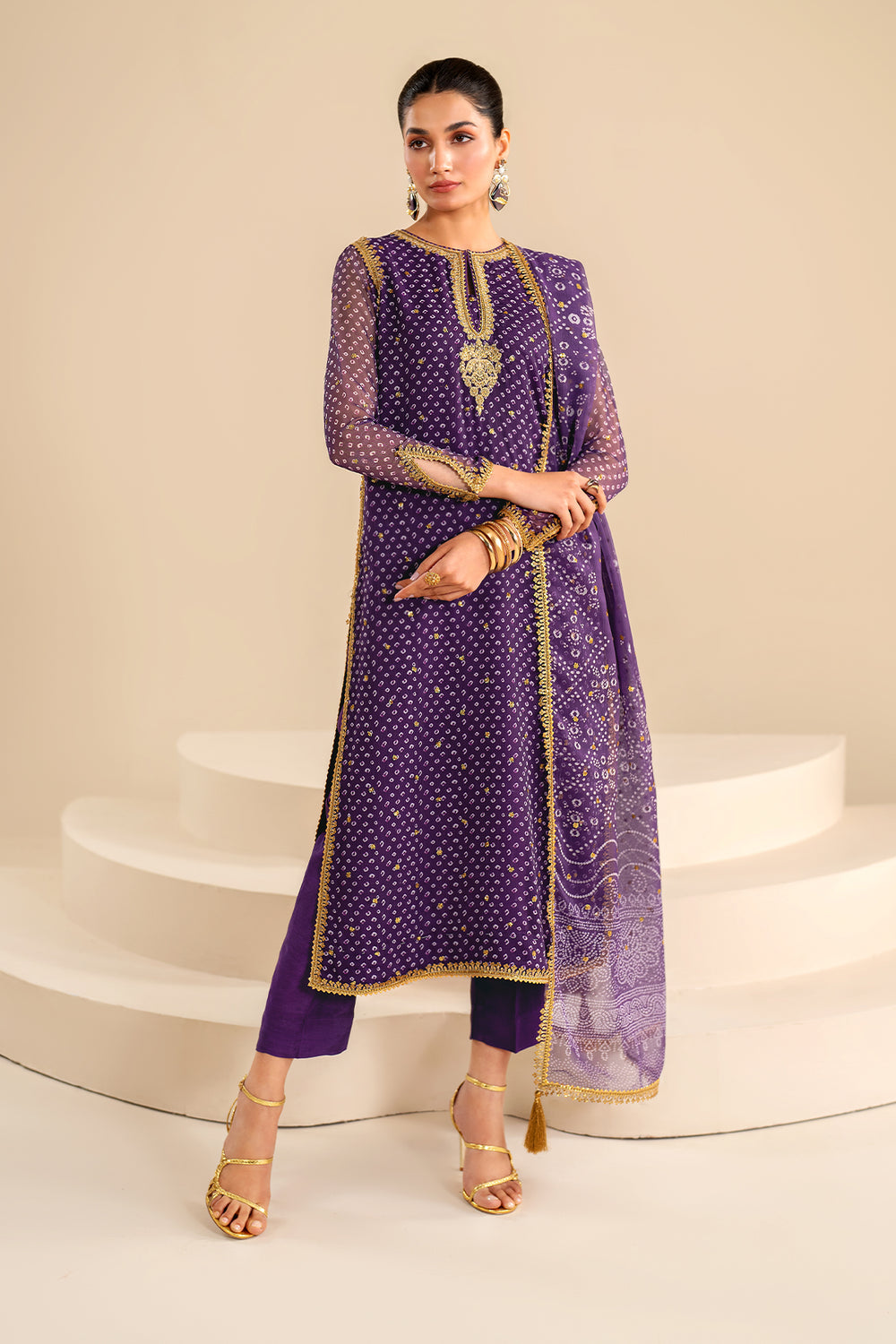 Baroque | Formals Collection | EMBROIDERED CHIFFON UF-625 - Formal Dress - available at Maria Faisal in UK and USA.