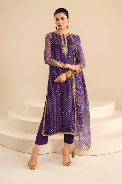 Baroque | Formals Collection | EMBROIDERED CHIFFON UF-625 - Formal Dress - available at Maria Faisal in UK and USA.