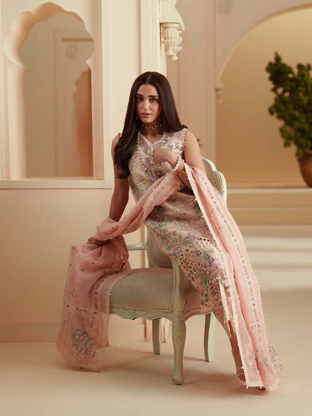 Bin Ilyas | Mashriq Luxury Lawn 26 | D-111-B - Luxury Dress - available at Maria Faisal in UK and USA.