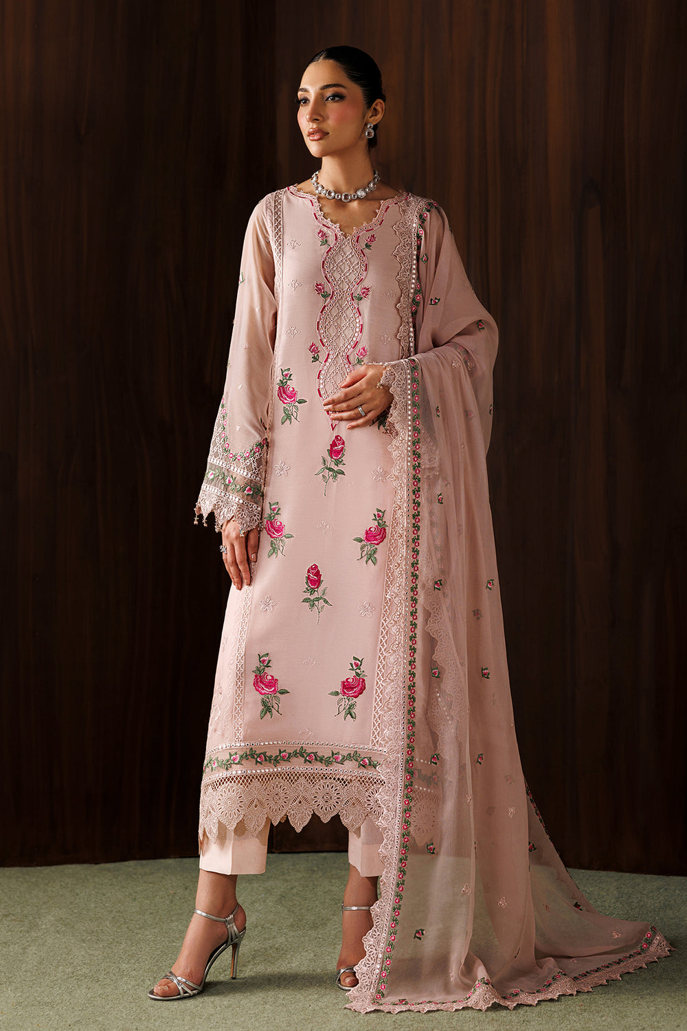 Baroque | Formals Collection | EMBROIDERED CHIFFON UF-4439 - Formal Dress - available at Maria Faisal in UK and USA.