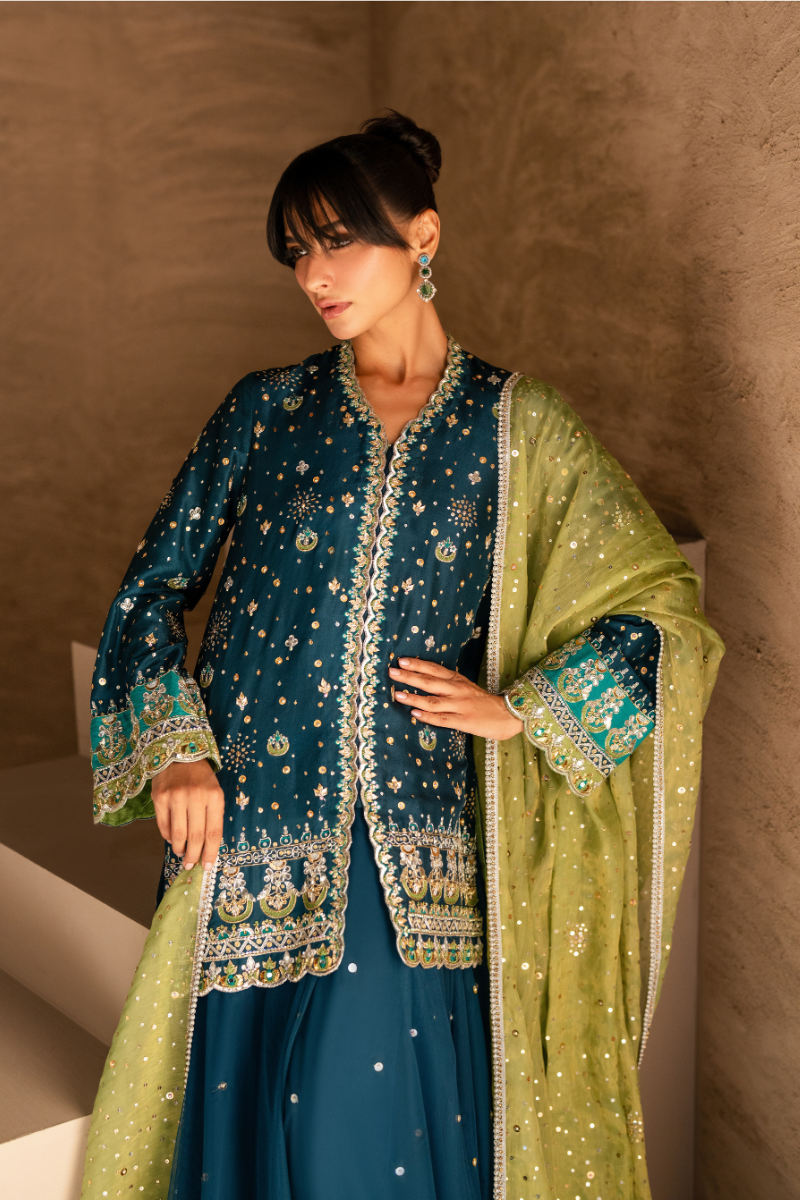 Sana Abbas | Zalea Formals | MEHR - Formal Dress - available at Maria Faisal in UK and USA.