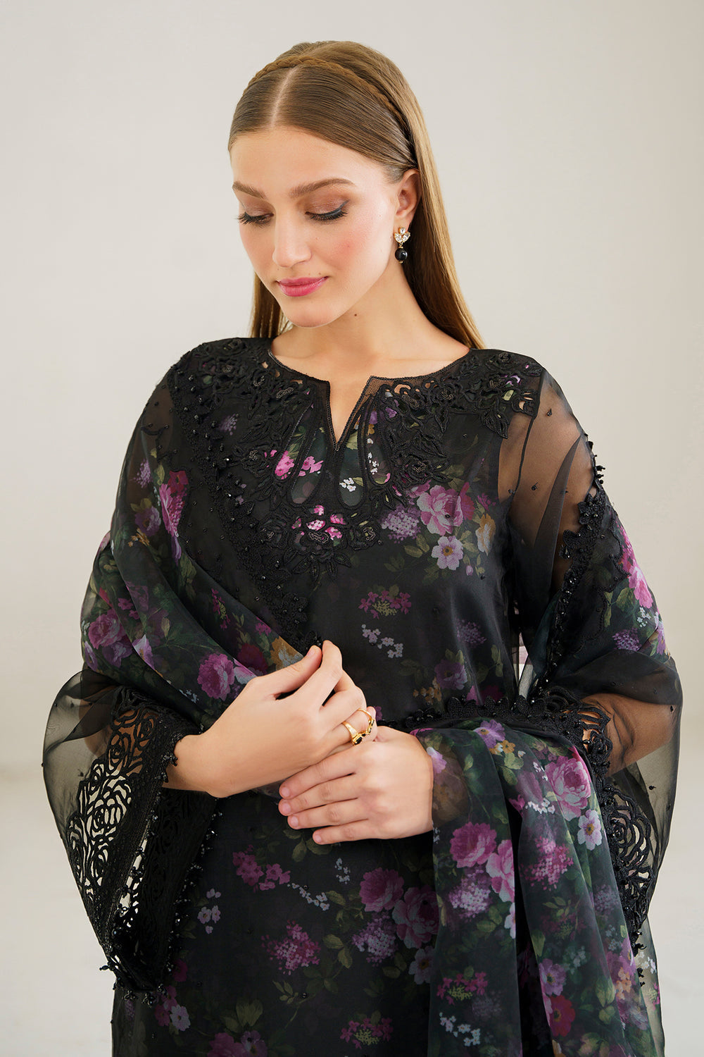Baroque | Formals Collection | EMBROIDERED ORGANZA UF-525 - Formal Dress - available at Maria Faisal in UK and USA.