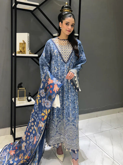 Faiza Faisal | Maya Luxury Lawn | Gamze - Maria Faisal