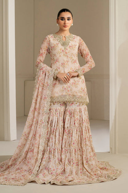 Baroque | Formals Collection | EMBROIDERED CHIFFON UF-4164 - Formal Dress - available at Maria Faisal in UK and USA.