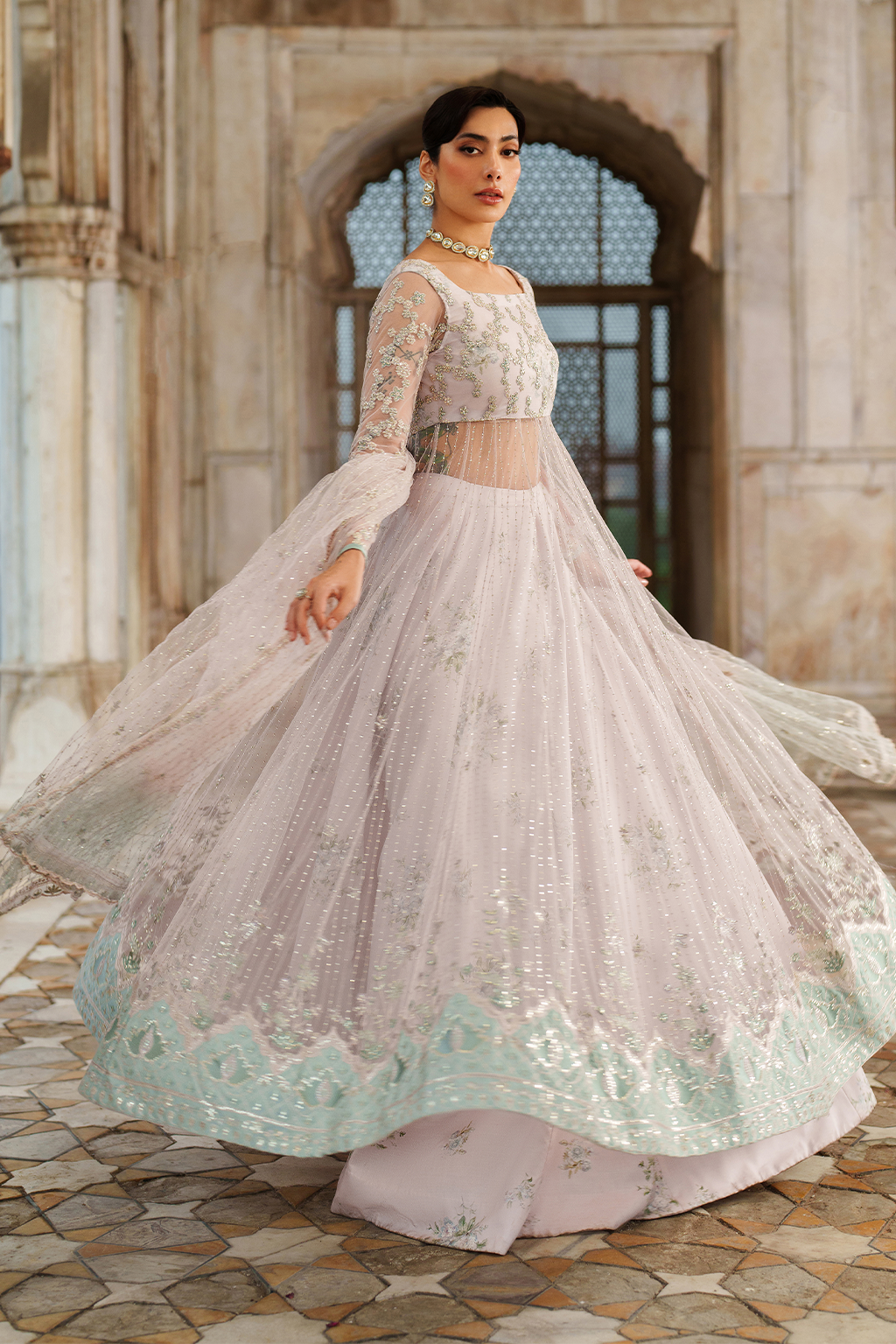 Iznik | Festive Formal | UE-552 Embroidered Net - Ladies Clothes - Maria Faisal