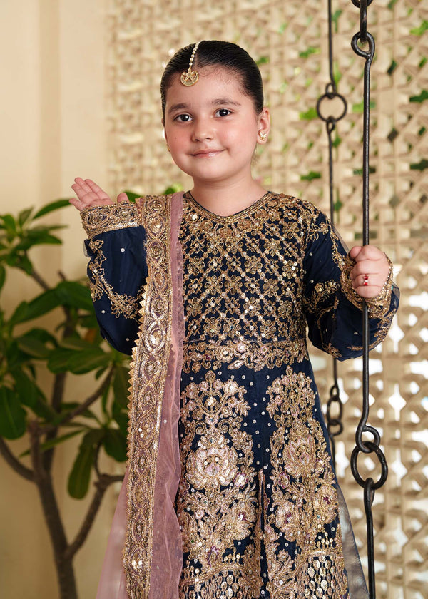 3 Piece Embroidered Chiffon Suit - Kids Clothing - available at Maria Faisal in UK and USA.
