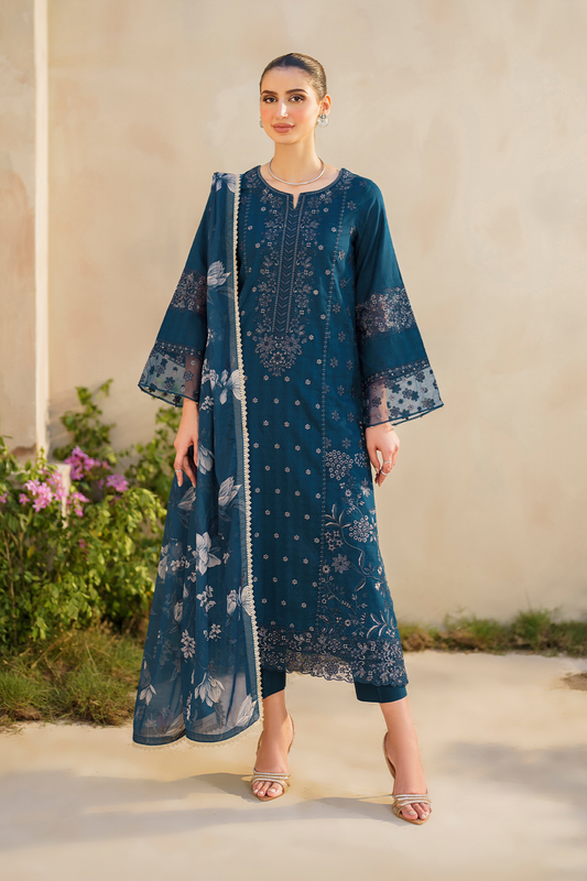 Iznik | Festive lawn 24 | SFL-01 - Designer Dress with Intricate embroidery and embellishments. Shop elegent wedding dress at Maria Faisal.