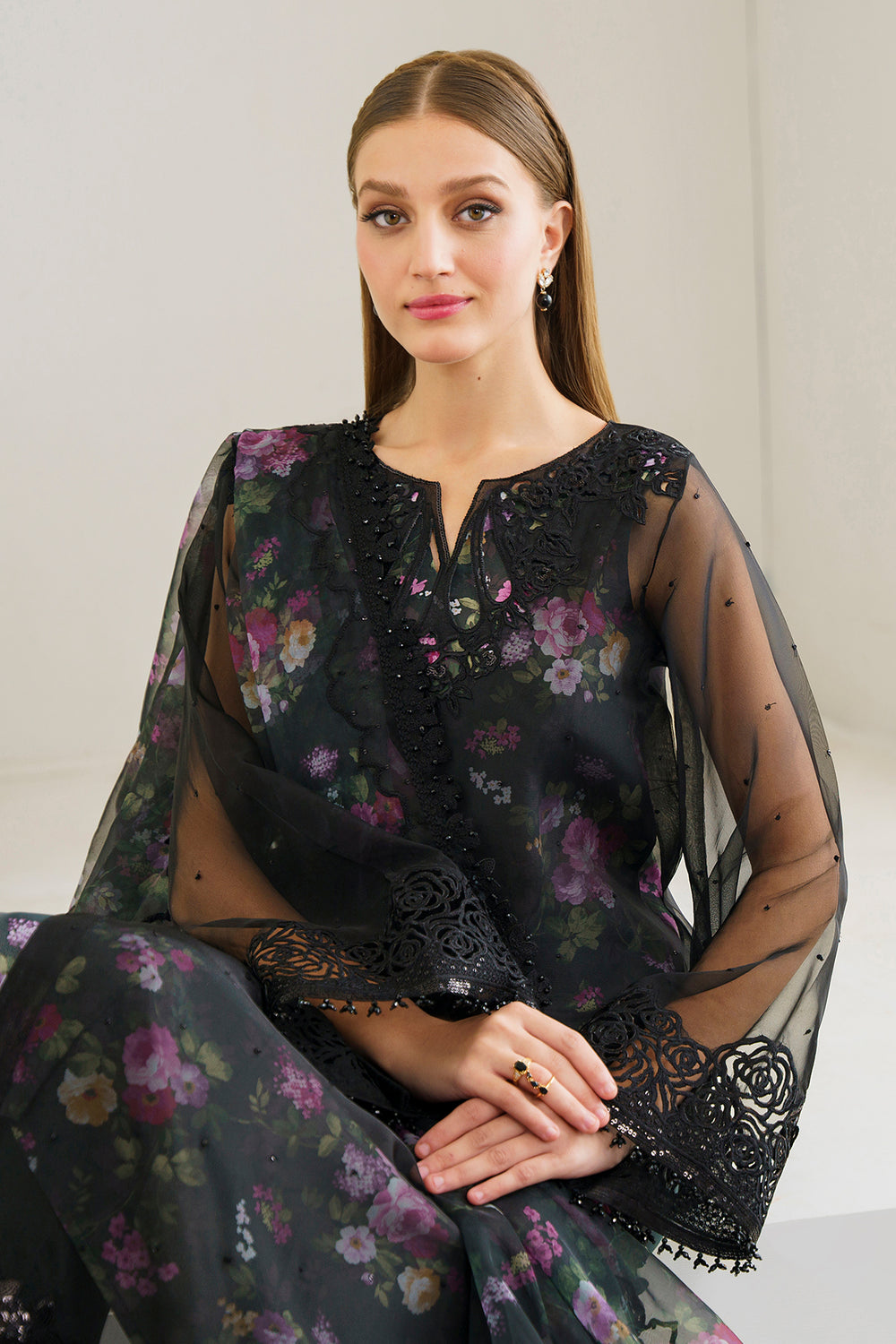 Baroque | Formals Collection | EMBROIDERED ORGANZA UF-525 - Formal Dress - available at Maria Faisal in UK and USA.