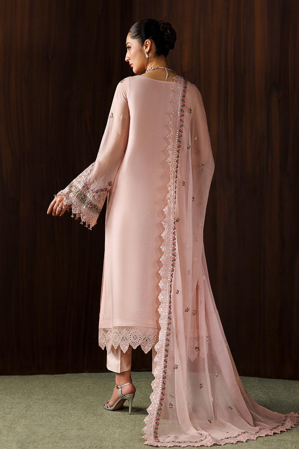 Baroque | Formals Collection | EMBROIDERED CHIFFON UF-4439 - Formal Dress - available at Maria Faisal in UK and USA.