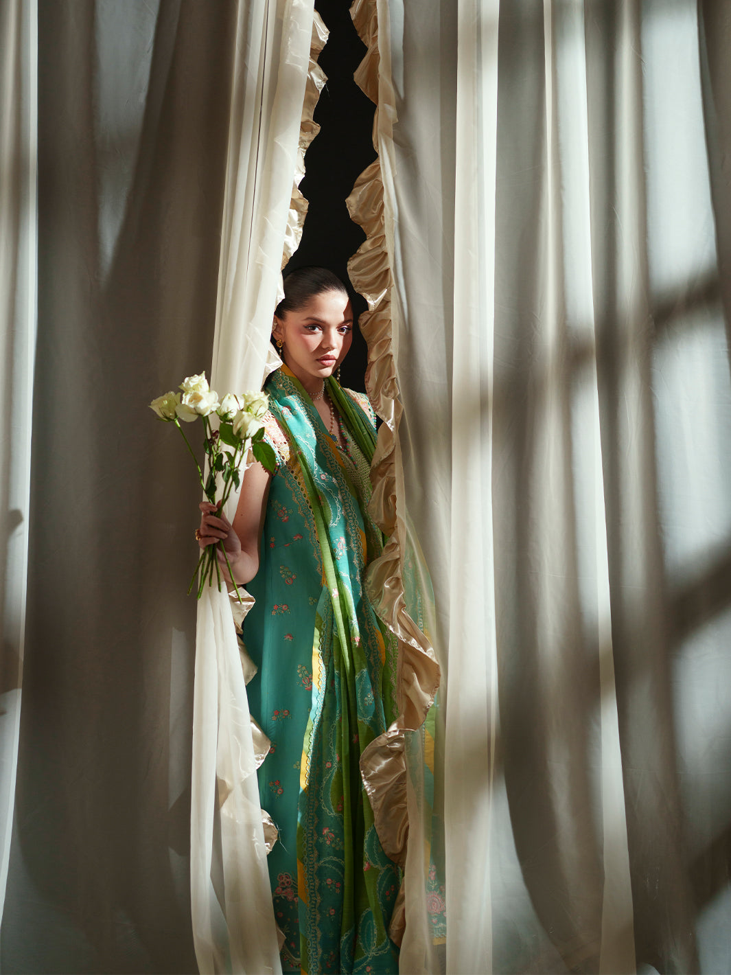 Bin Ilyas | Mashriq Luxury Lawn 26 | D-114-A - Luxury Dress - available at Maria Faisal in UK and USA.