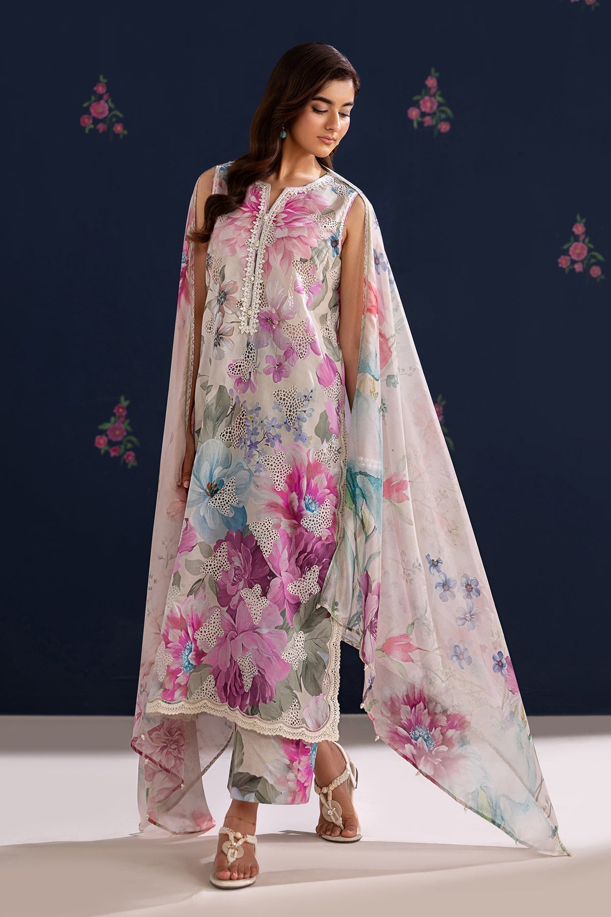 Baroque | Luxury Summer Pret | UF-4458 - Luxury Dress - available at Maria Faisal in UK and USA.