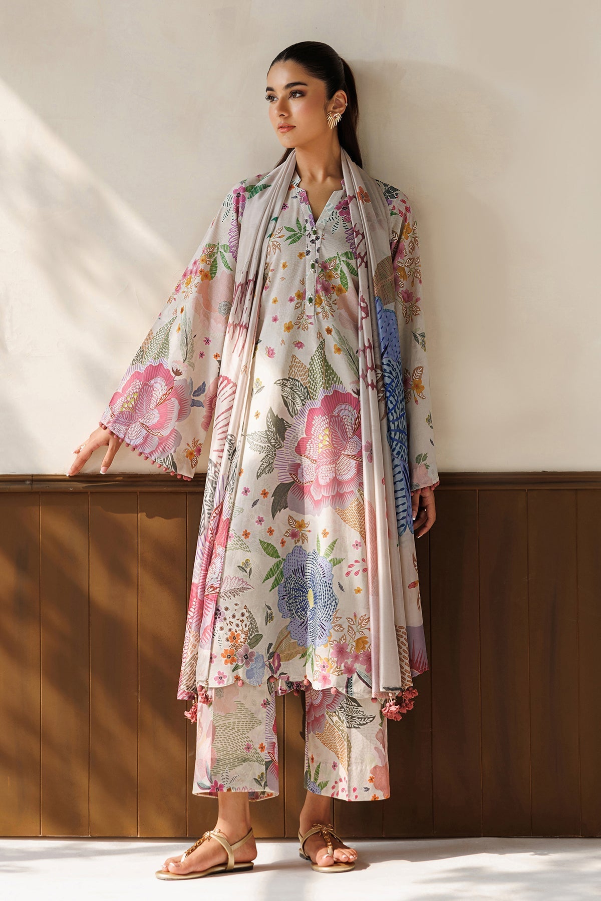 Baroque | Luxury Summer Pret |  UF-4499 - Luxury Dress - available at Maria Faisal in UK and USA.