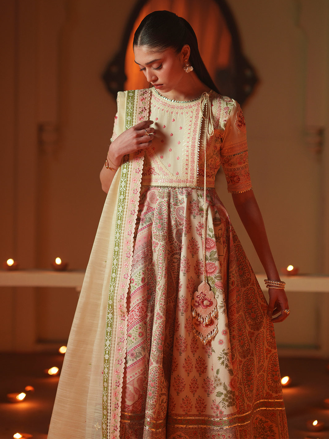 Bin Ilyas | Mashriq Luxury Lawn 26 | D-115-A - Luxury Dress - available at Maria Faisal in UK and USA.