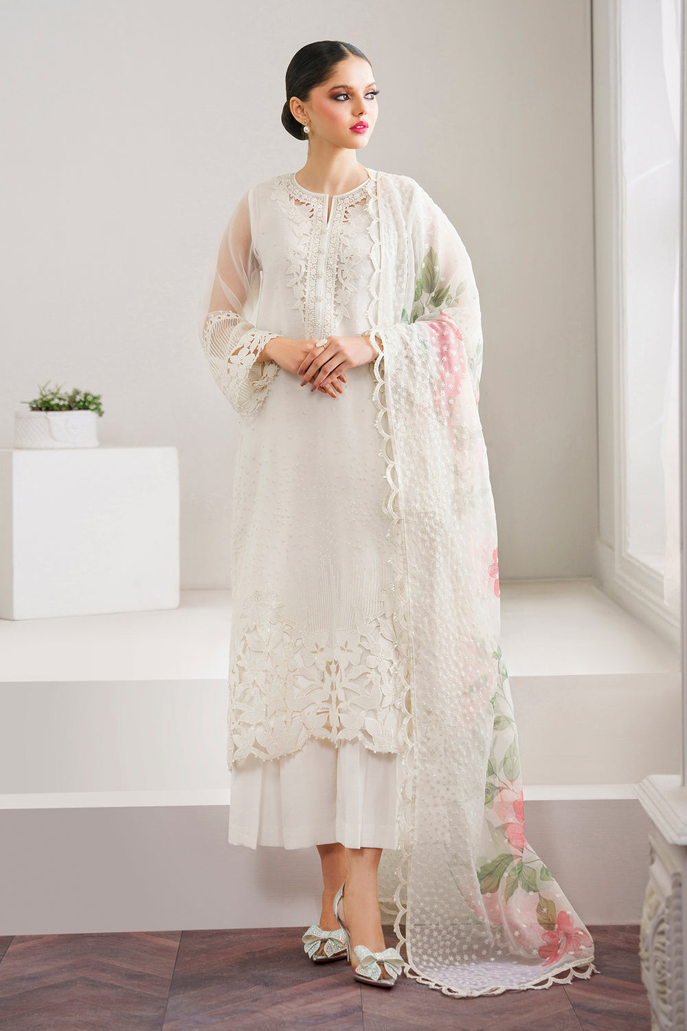 Baroque | Formals Collection | EMBROIDERED ORGANZA UF-526 - Formal Dress - available at Maria Faisal in UK and USA.