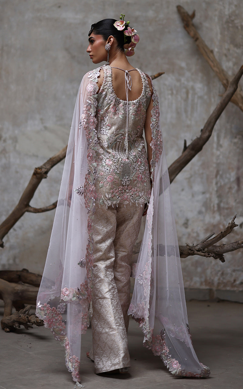 Threads and Motifs | Formal Dresses 25 | Organza Embroidered Shirt - Ladies Clothes - Maria Faisal