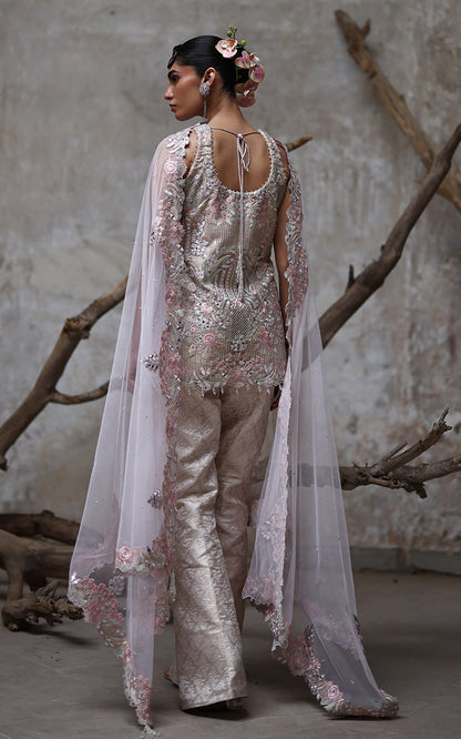 Threads and Motifs | Formal Dresses 25 | Organza Embroidered Shirt - Ladies Clothes - Maria Faisal