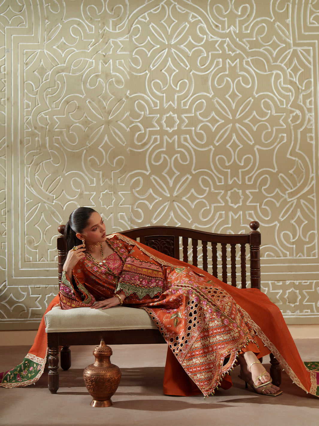 Bin Ilyas | Mashriq Luxury Lawn 26 | D-116-A - Luxury Dress - available at Maria Faisal in UK and USA.