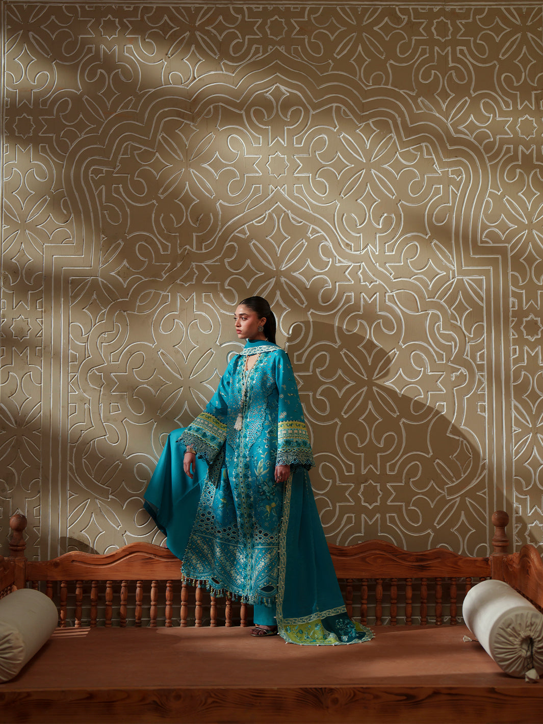 Bin Ilyas | Mashriq Luxury Lawn 26 | D-116-B - Luxury Dress - available at Maria Faisal in UK and USA.