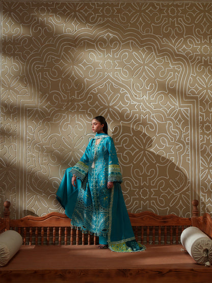 Bin Ilyas | Mashriq Luxury Lawn 26 | D-116-B - Luxury Dress - available at Maria Faisal in UK and USA.