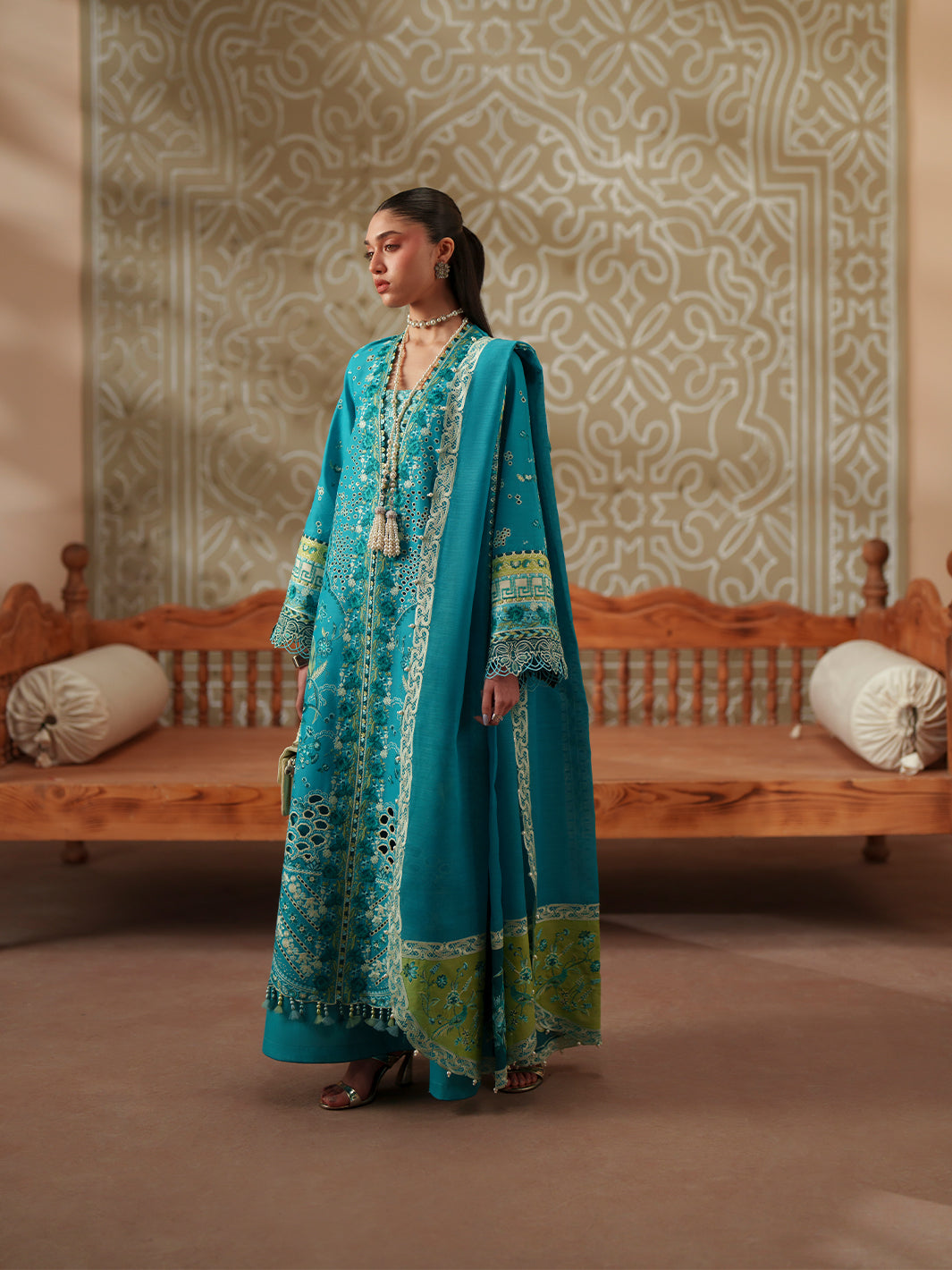 Bin Ilyas | Mashriq Luxury Lawn 26 | D-116-B - Luxury Dress - available at Maria Faisal in UK and USA.