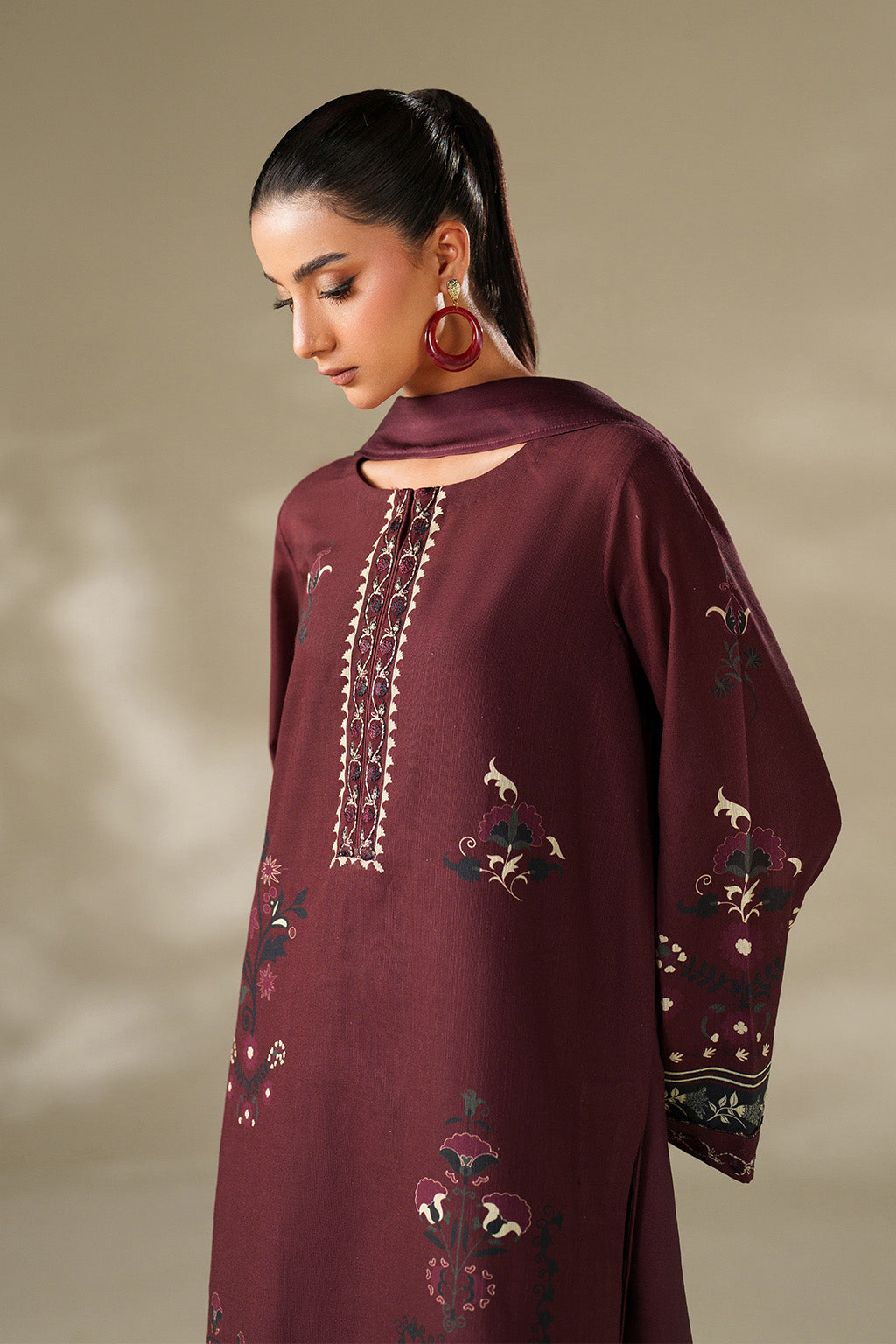 Iznik | Winter Chapter 25 | UE-570 Printed Khaddar - Casual Dress - available at Maria Faisal in UK and USA.