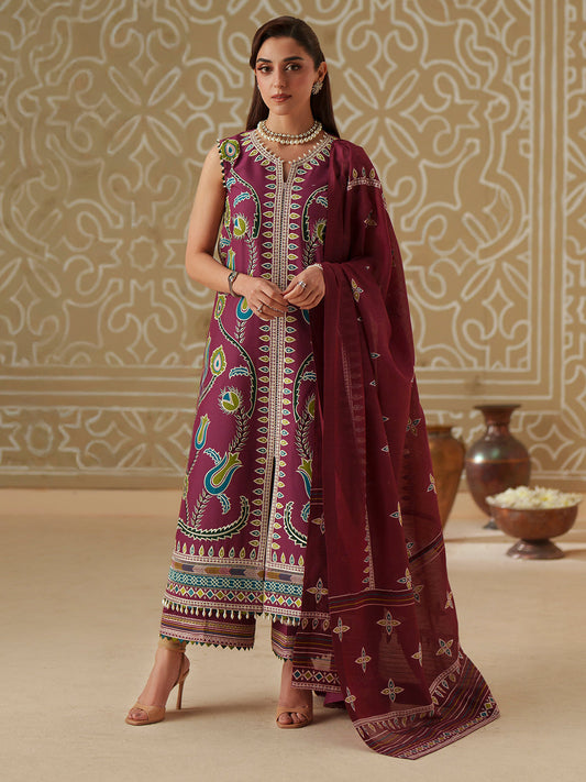 Bin Ilyas | Mashriq Luxury Lawn 26 | D-118-A - Formal Dress - available at Maria Faisal in UK and USA.