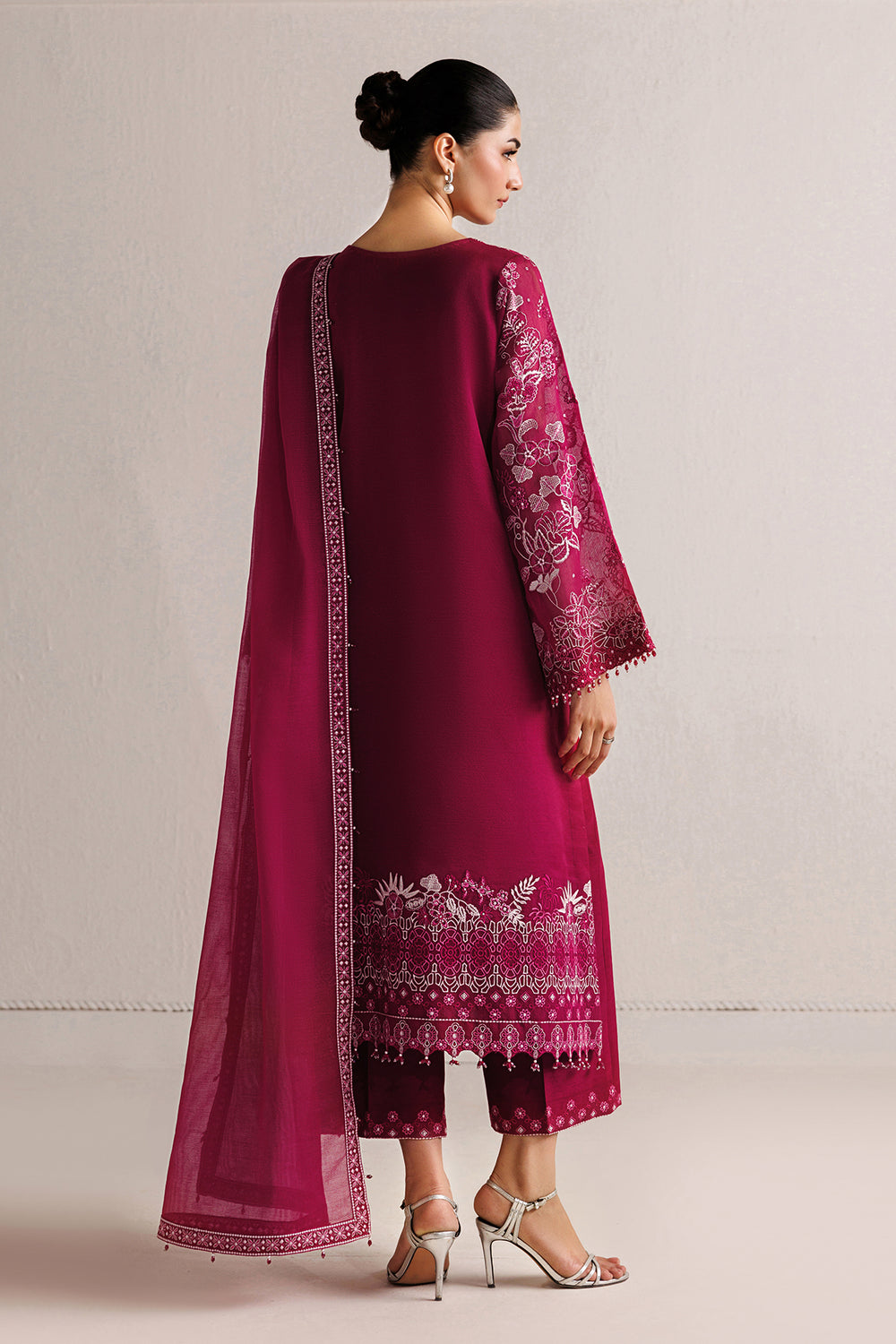 Baroque | Formals Collection | EMBROIDERED COTTON NET UF-4511 - Formal Dress - available at Maria Faisal in UK and USA.