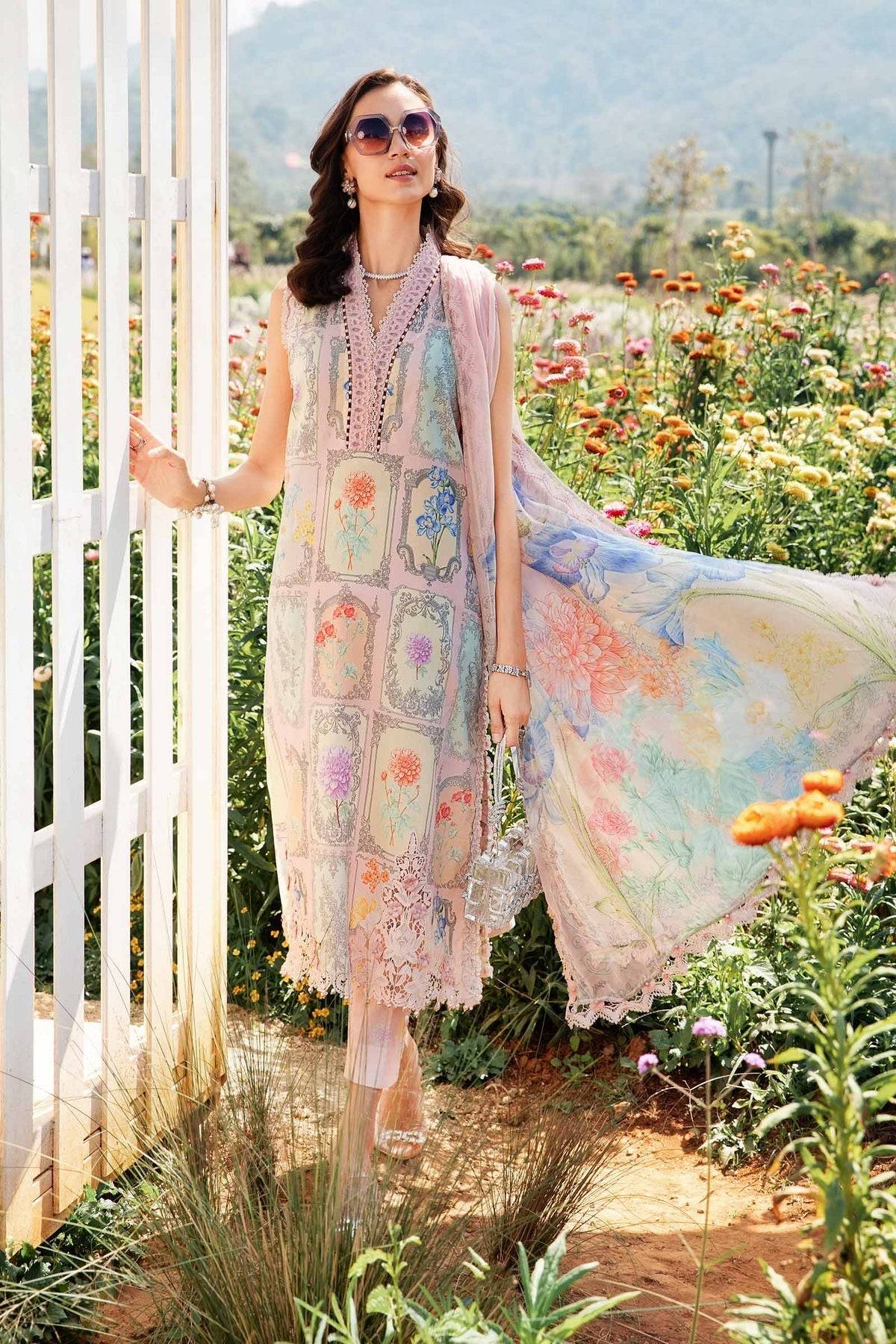 Maria B | M Prints 25 | MPT-2511-A by Maria Faisal - Registered Vendor of : Maria B - type : Ladies Clothes - 100% original wedding dresses