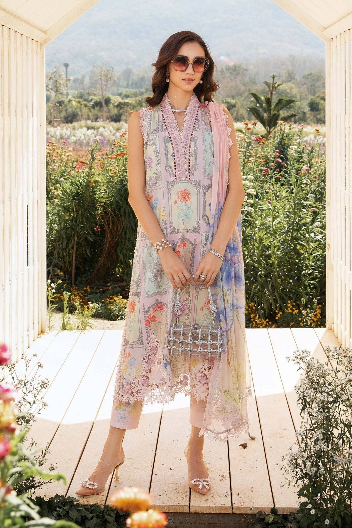 Maria B | M Prints 25 | MPT-2511-A by Maria Faisal - Registered Vendor of : Maria B - type : Ladies Clothes - 100% original wedding dresses