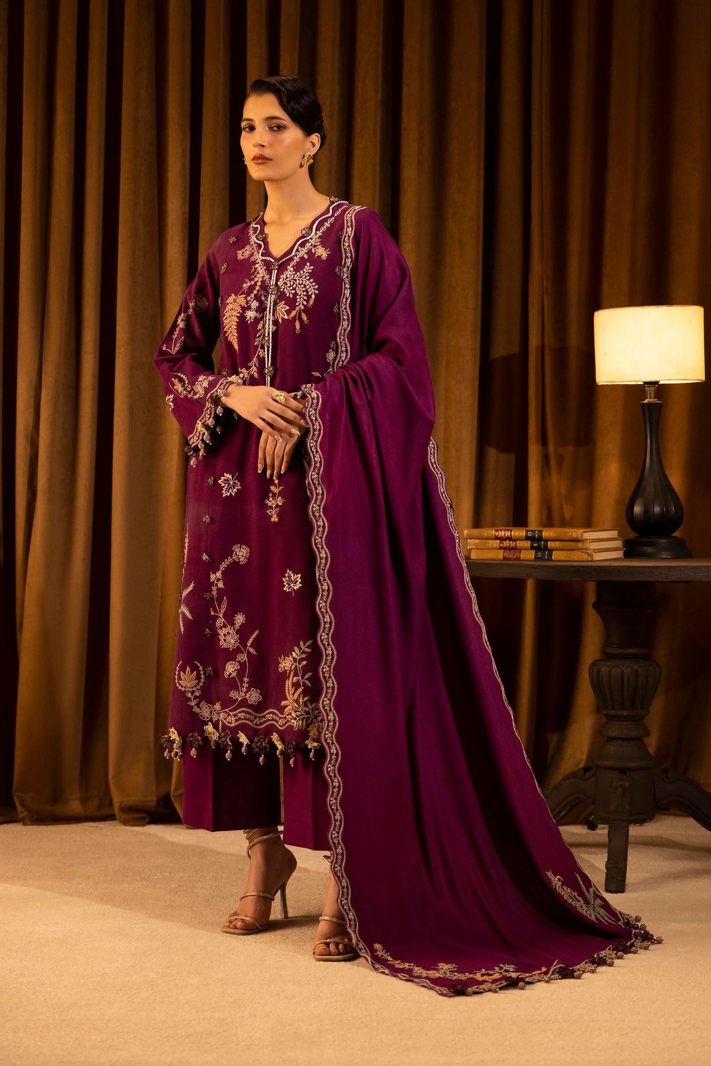 Sana Safinaz | Muzlin Winter 25 | 011B - Casual Dress - available at Maria Faisal in UK and USA.