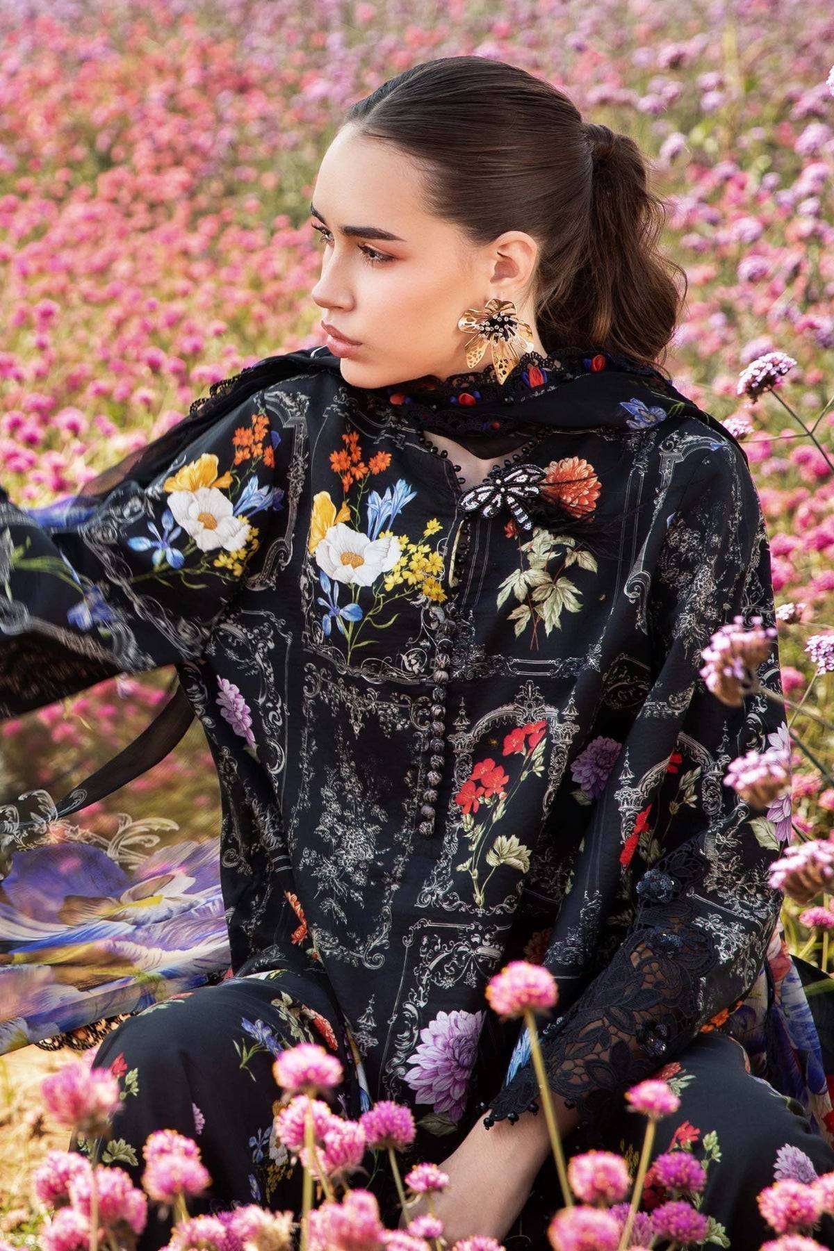 Maria B | M Prints 25 | MPT-2511-B by Maria Faisal - Registered Vendor of : Maria B - type : Ladies Clothes - 100% original wedding dresses